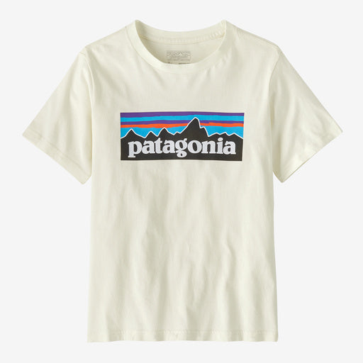 Patagonia Kid's- Cotton P-6 Logo T-Shirt-White