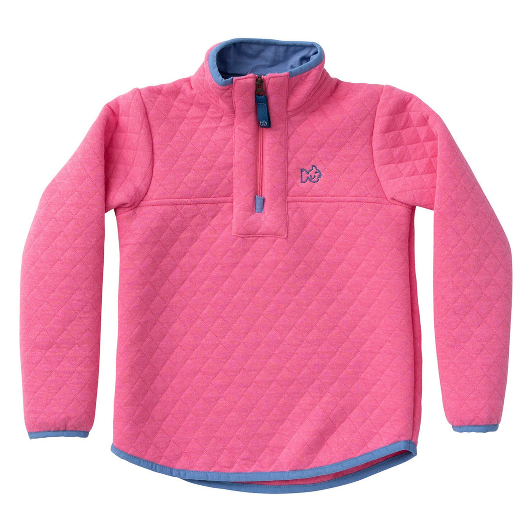 Prodoh-Quilted Zip Pullover-Pink Cosmos