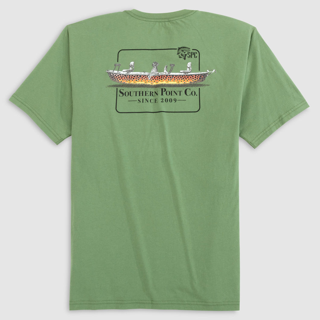 Southern Point-S/S Tee-Trout Boat-Green