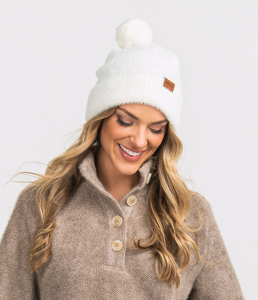 Southern Shirt-Feather Knit Beanie-Off White