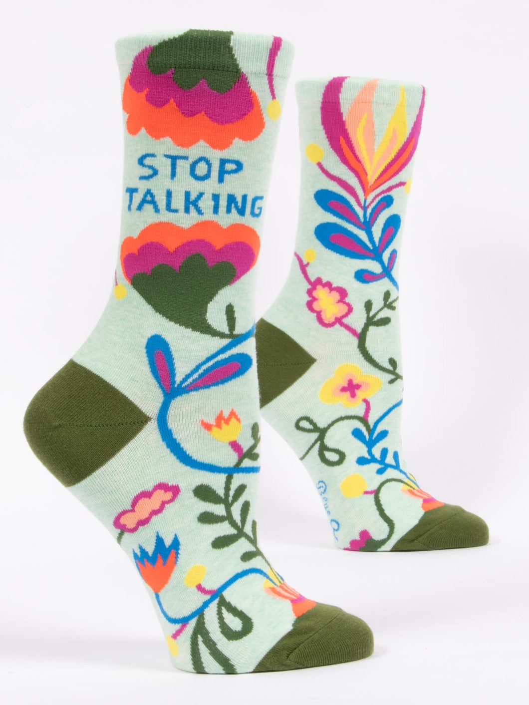Blue Q| Crew Socks | Stop Talking
