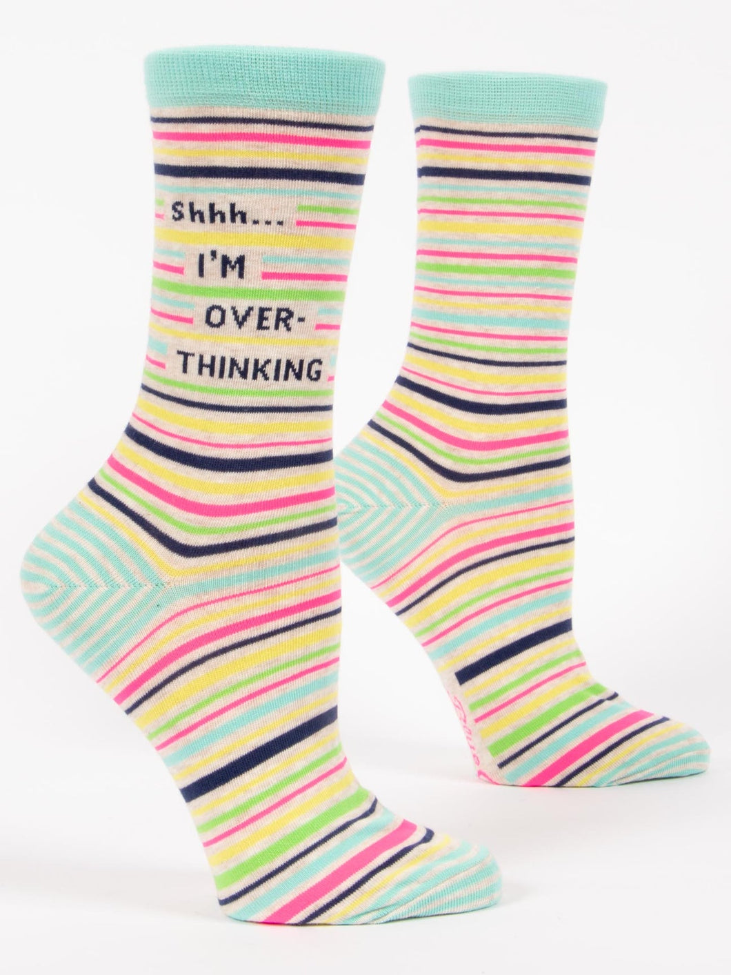 Blue Q| Crew Socks | Shh I'm Overthinking