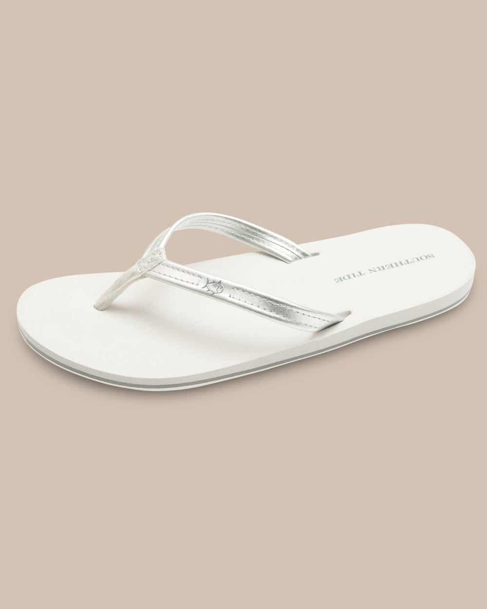 Southern Tide-Women's Flipjack Flip Flop-Silver