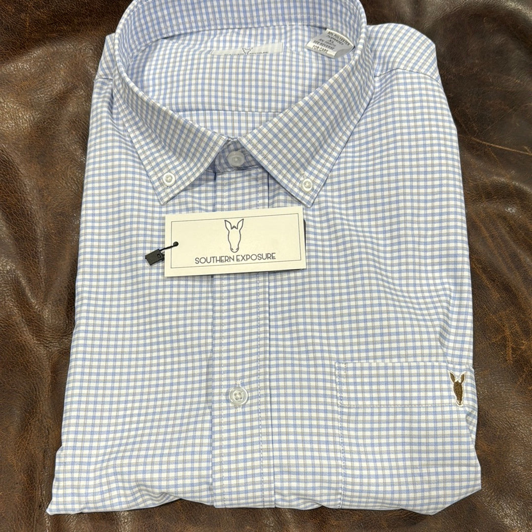 Southern Exposure | Buttondown | White/Blue/Brown