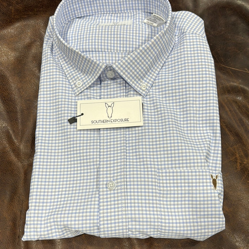 Southern Exposure-Buttondown-White/Blue/Brown