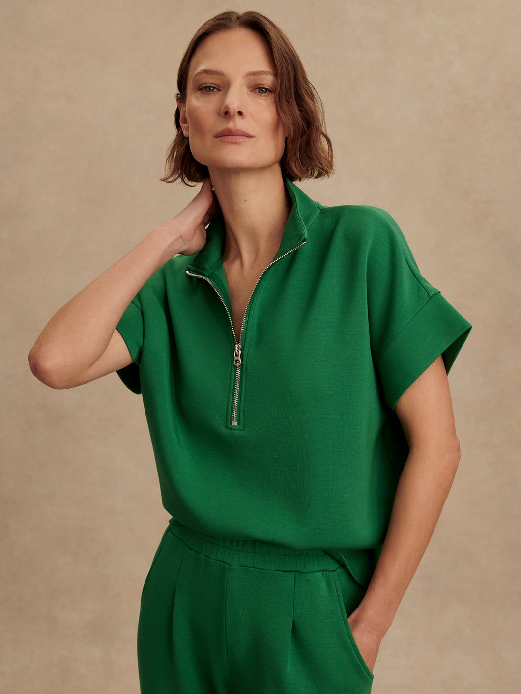 Varley | Ritchie Short Sleeve Sweat | Verdant Green