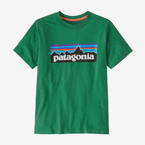 Patagonia Kid's- Cotton P-6 Logo T-Shirt-Green