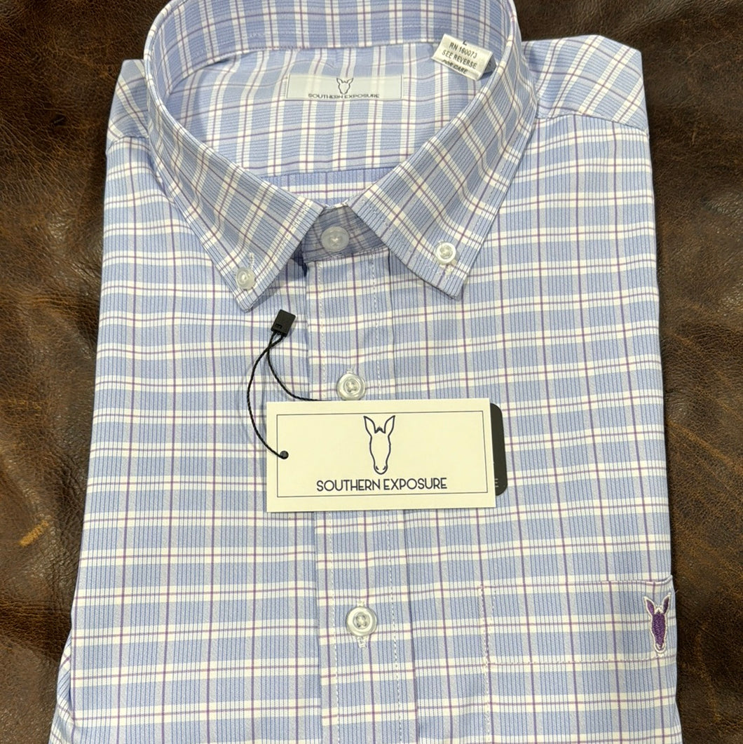 Southern Exposure-Buttondown-White/Royal/Lavender