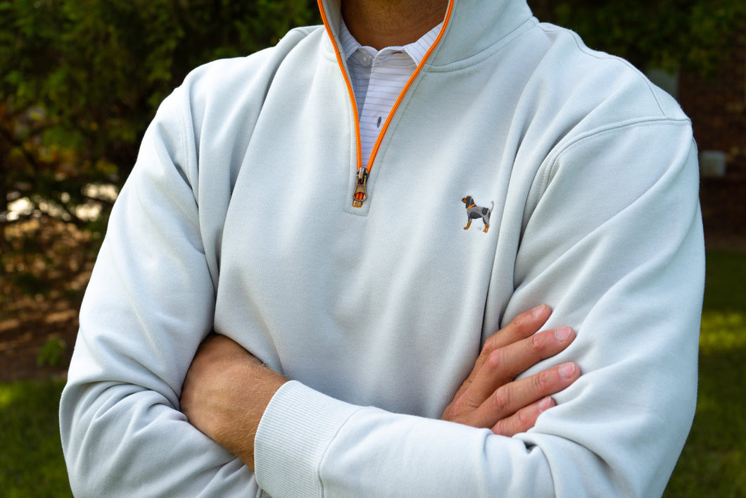 Volunteer Traditions-Bluetick 1/4 Zip-Heathered Pebble
