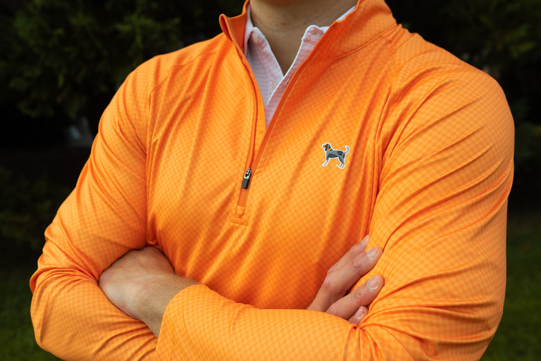 Volunteer Traditions-Bluetick Checker Pullover-Orange