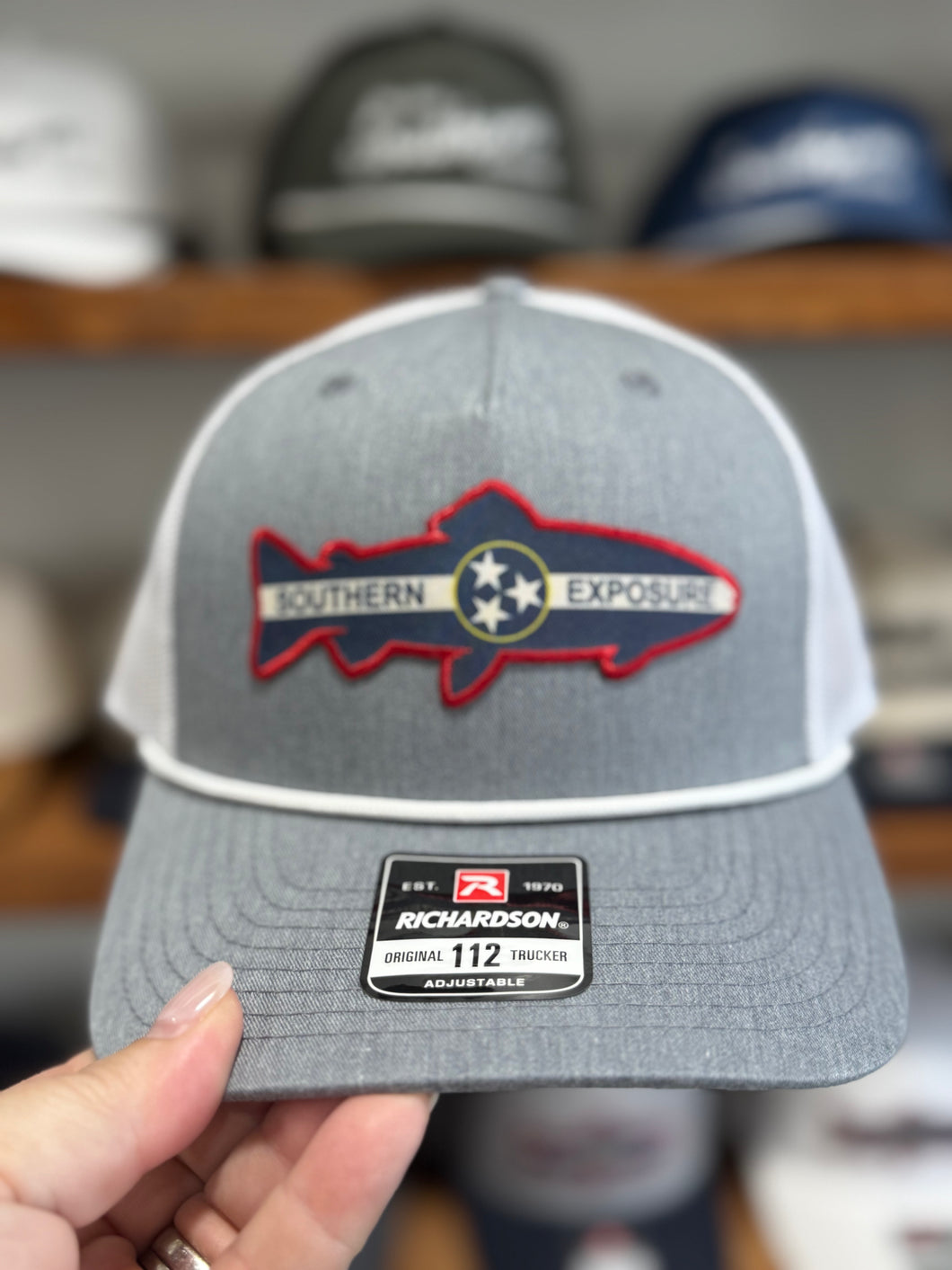 Southern Exposure | Trout Patch Hat | Grey White Rope