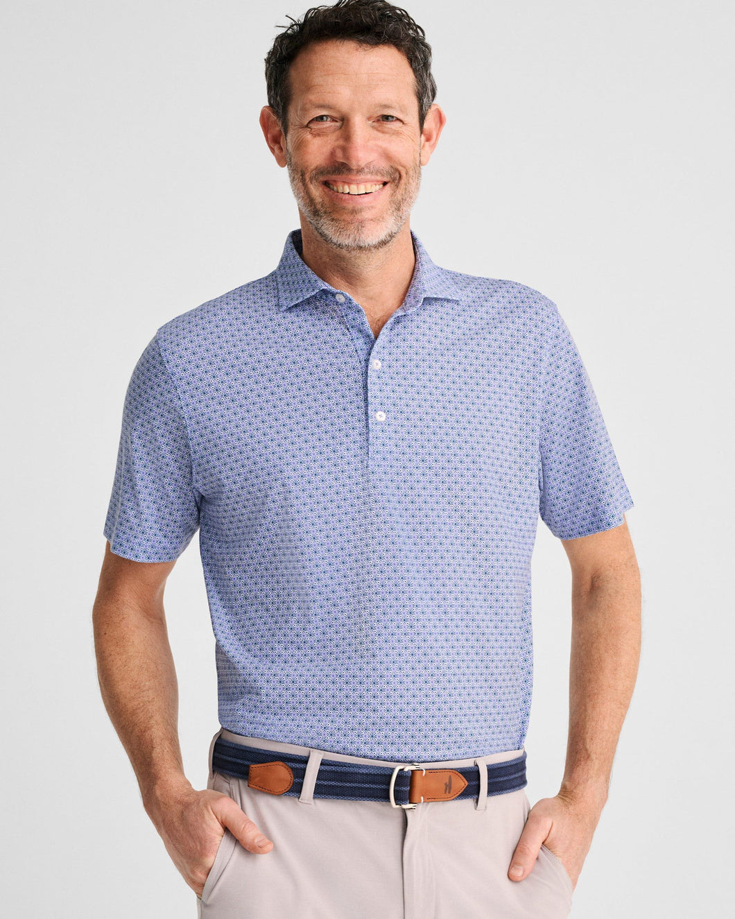 Johnnie-O Men's Hales Polo-Navy/Purple