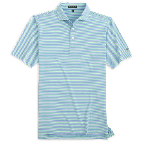 Southern Point- Men's Gulf Stream Polo- Sea Green/Washed Blue