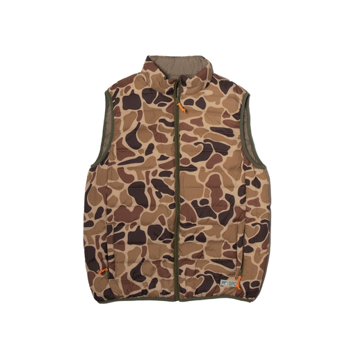 Southern Point-Kids Reversible Down Vest-Old School Camo/Tan