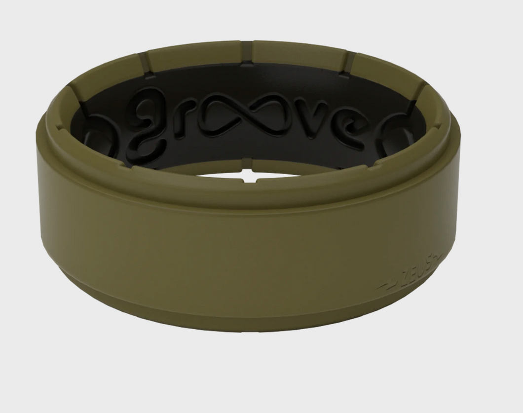 Groove Life-Men's Silicone Ring- Zeus Edge Olive Drab