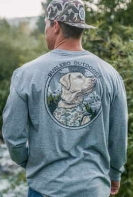 Burlebo | Long Sleeve Tee Hunting Dog | Heather Grey