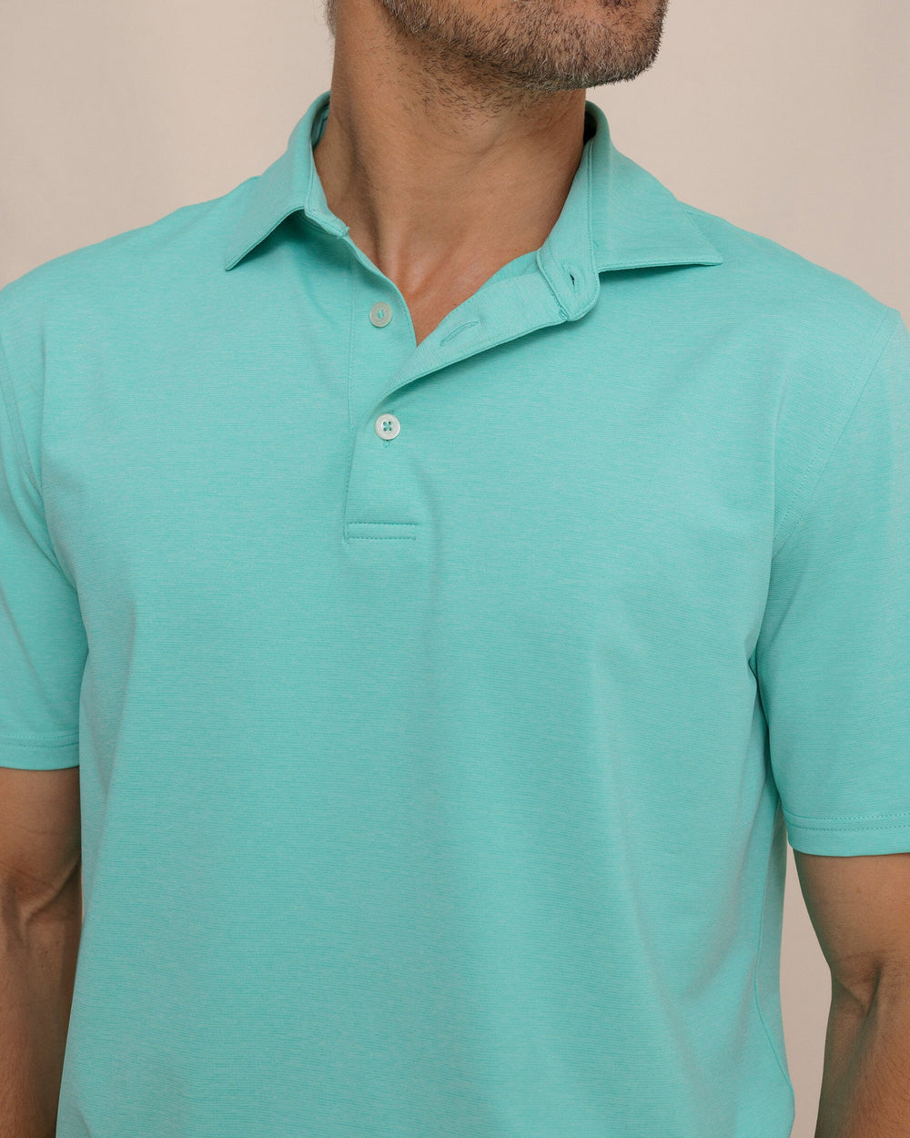 Southern Tide | Breeze Perf Polo | Heather Turtle Green