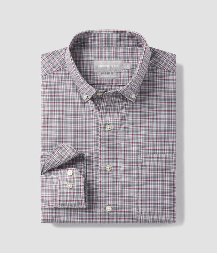 Southern Shirt-Henderson Plaid Buttondown-Memorial Grey