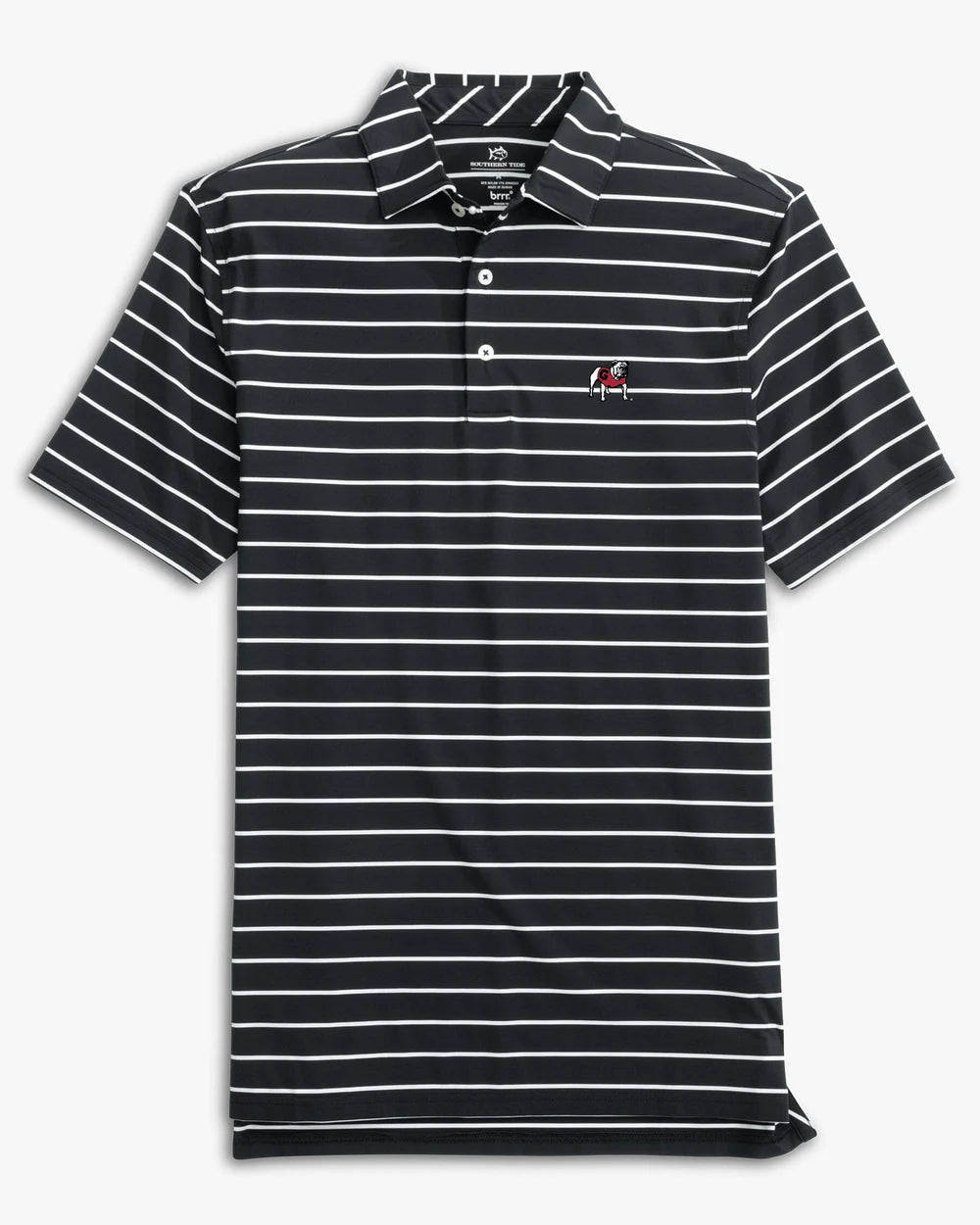 Southern Tide-Perf Polo Black White-Georgia