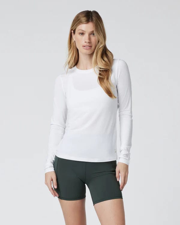 Vuori | Womens L/S Lux Crew Tee | White