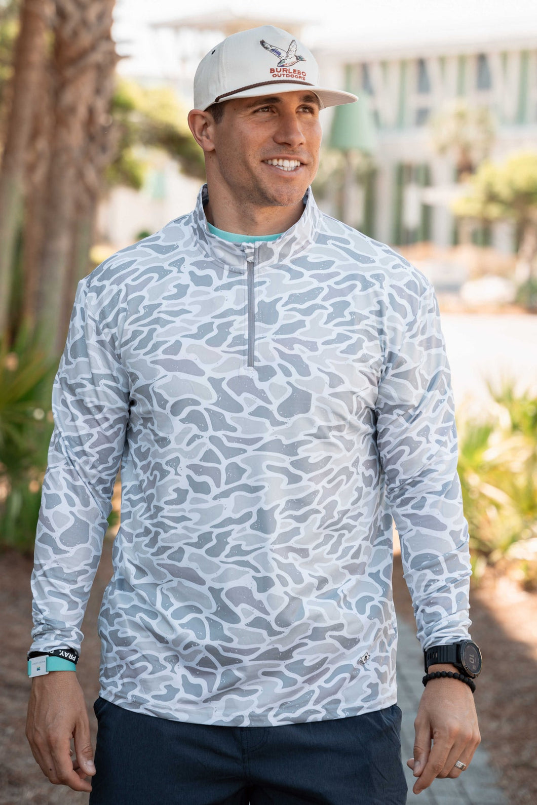 Burlebo | 1/4 Zip | White Camo