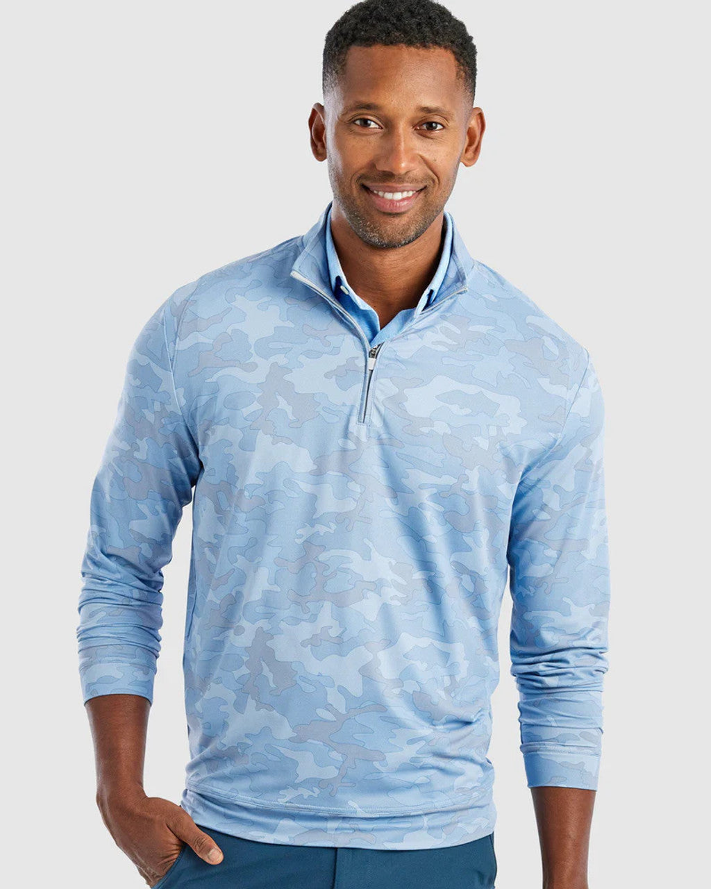 Johnnie-O-Men's Titan 1/4 zip-Lake Blue
