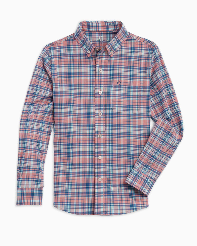 Southern Tide-Youth Boys Rollens Plaid Performance Sports